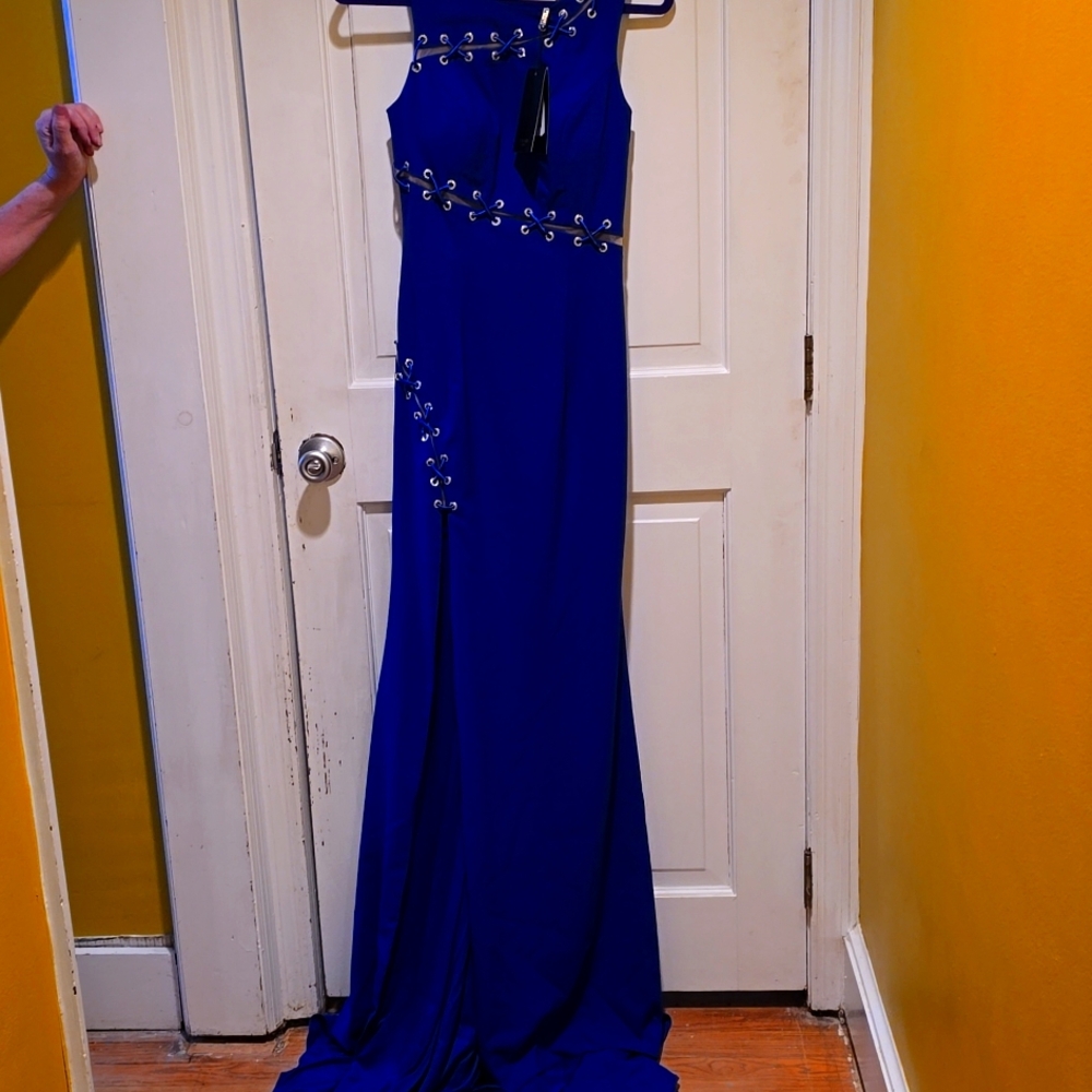Terani couture royal blue gown. Never worn!!